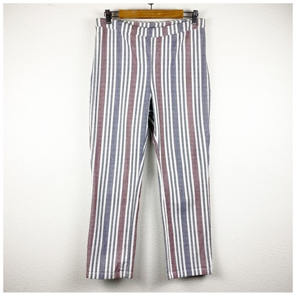 Free People Multicolored Striped Linen Blend Pants Size 8‎ - Picture 2 of 9